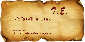 Téglás Elek névjegykártya