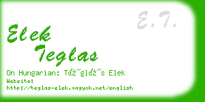 elek teglas business card